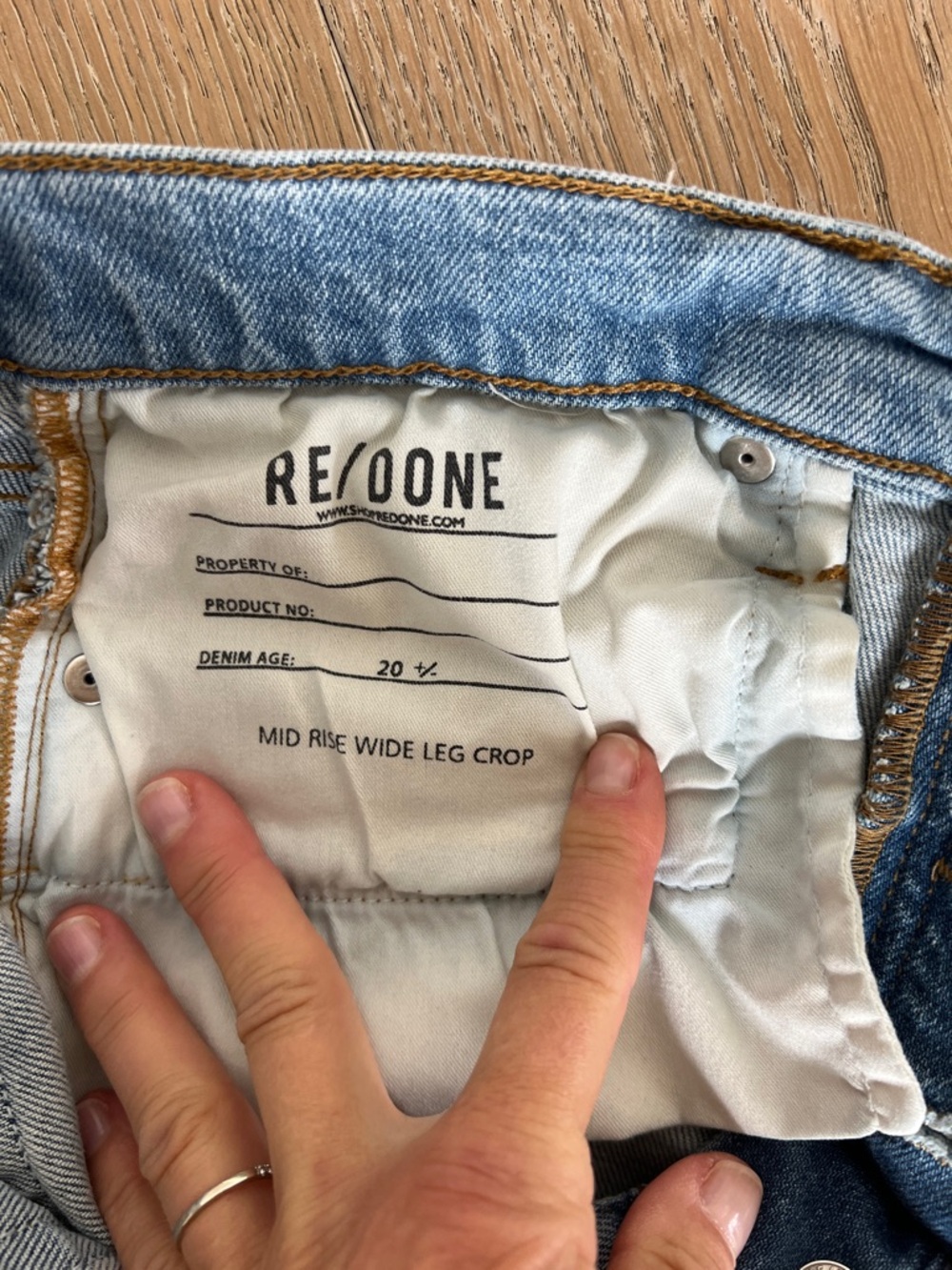 RE/DONE Mid Rise wide Leg Crop 28 29 - Picture 5 of 10